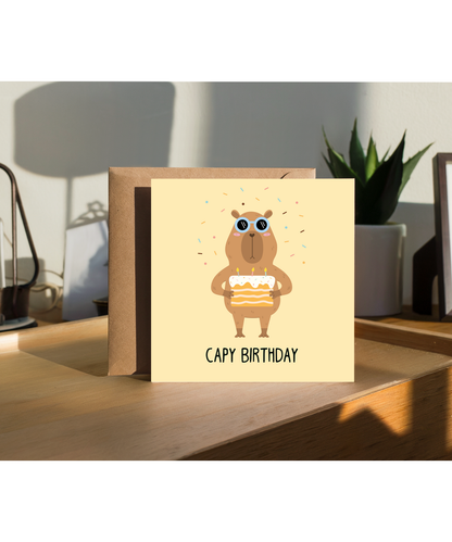 Capy Birthday Card Capybara Pun