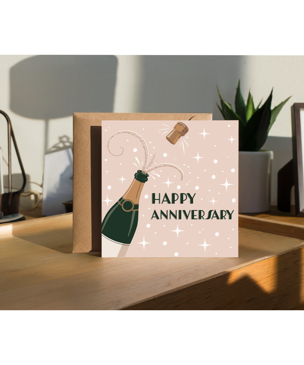 happy anniversary champagne pop