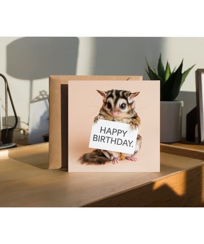 Happy Birthday card sugar glider cute