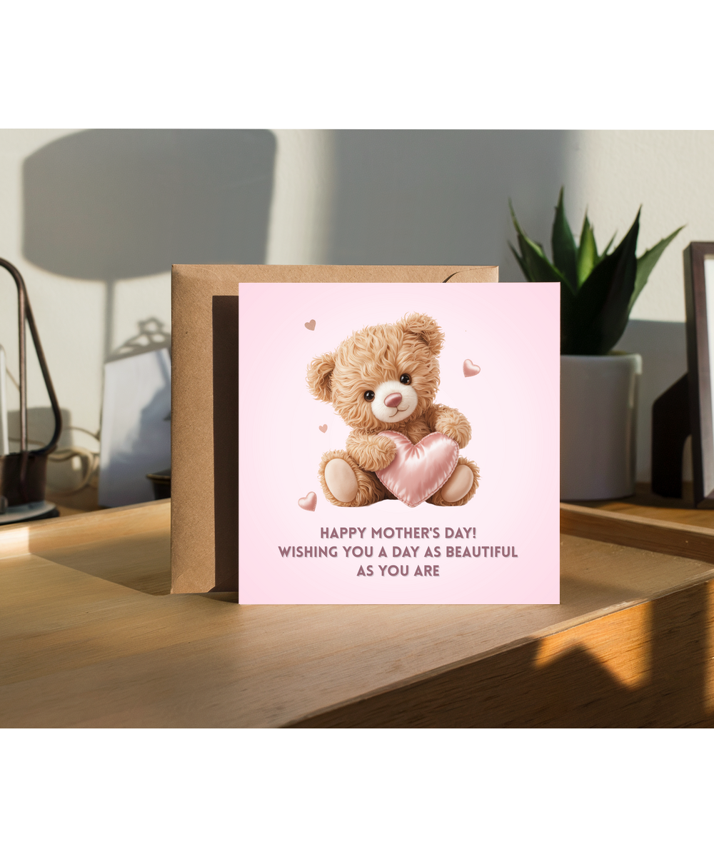 Elegant mother's day mum pink bear