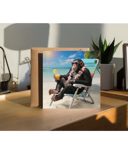 Chimpanzee on the beach