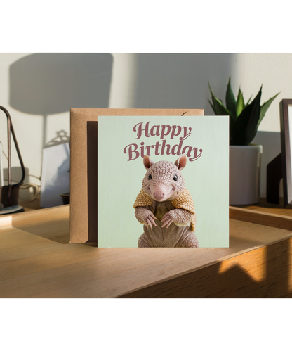 Happy Birthday card baby armadillo