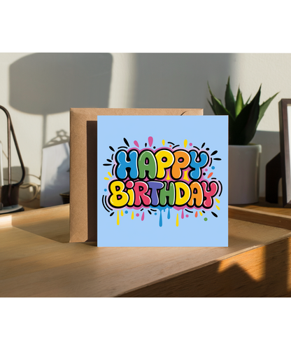 Happy Birthday street art Haring style