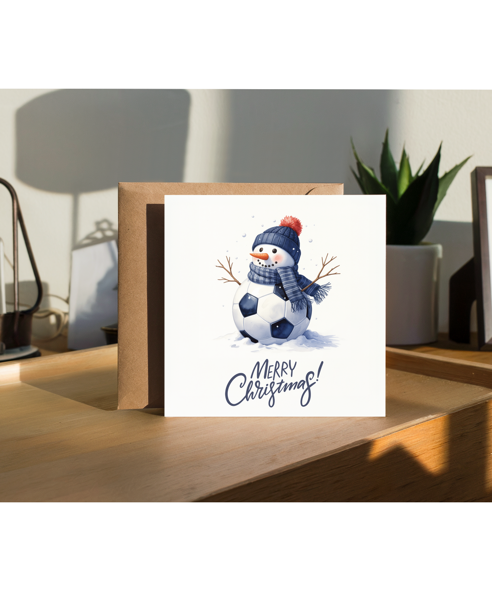 Merry Christmas football snowman