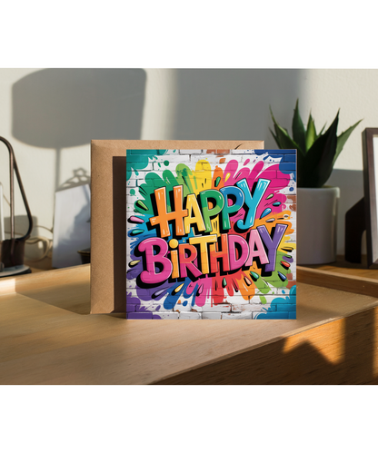 Graffiti Style Happy Birthday Card for Boys Best Mate Friend Brother Son Grandson Nephew