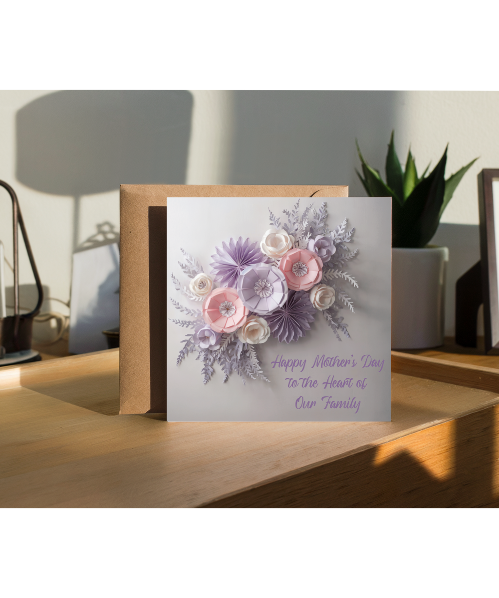 3D effect flower Happy Mother’s Day to the Heart of Our Family
