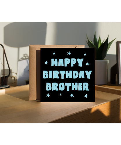 Happy Birthday Card for Brother with Blue Stars