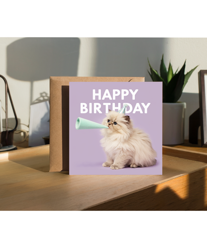 Happy Birthday Persian kitten Card