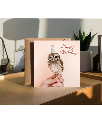 Happy Birthday card mini owl