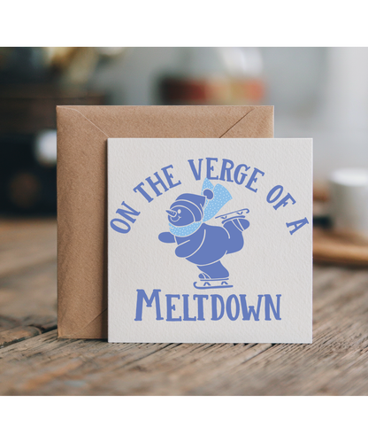 Funny Christmas Snowman On the Verge of a Meltdown