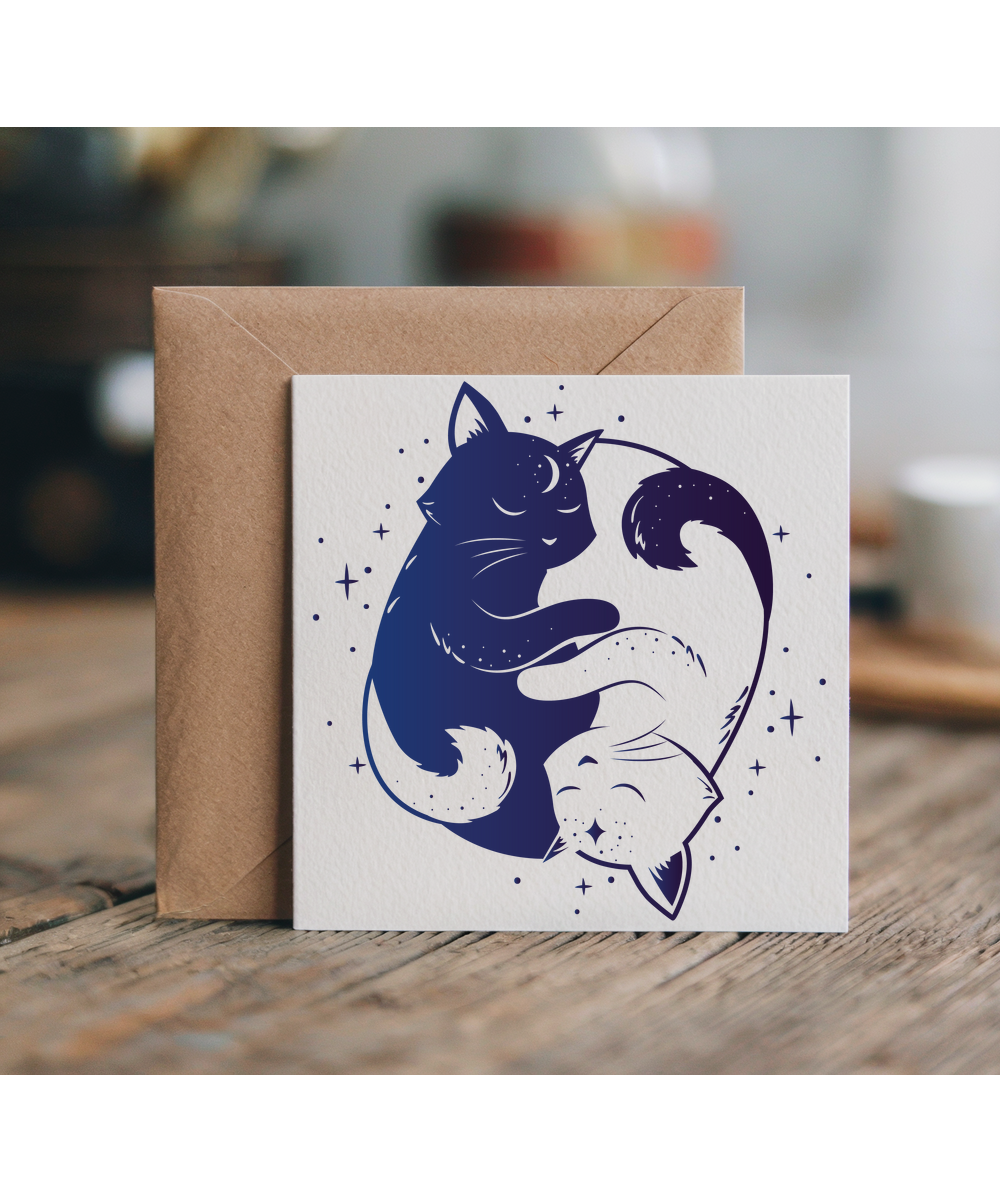 Yin Yang Cats Celestial Cosmic Dream Fantasy