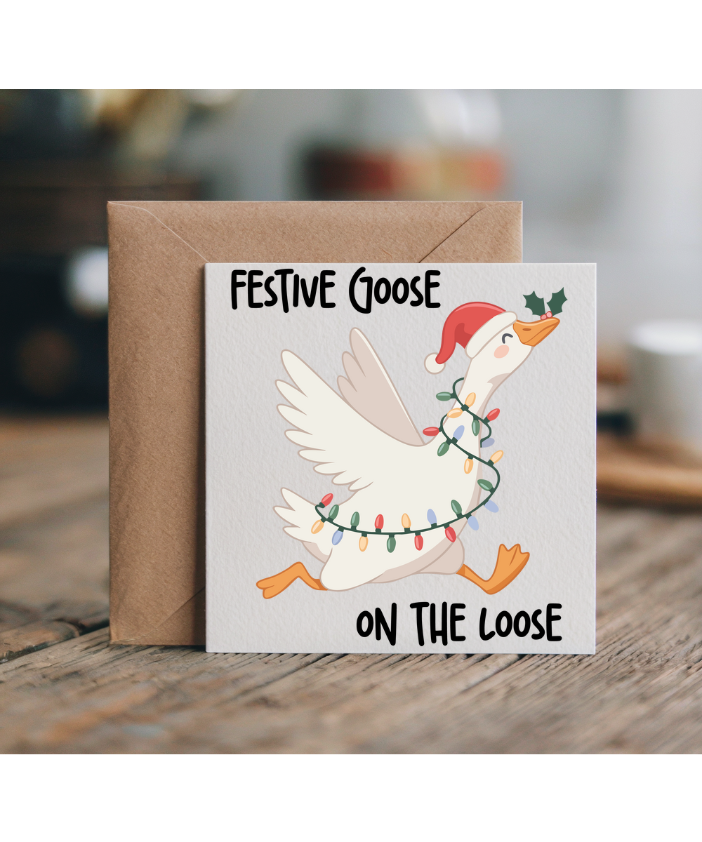 Funny christmas Festive goose on the loose