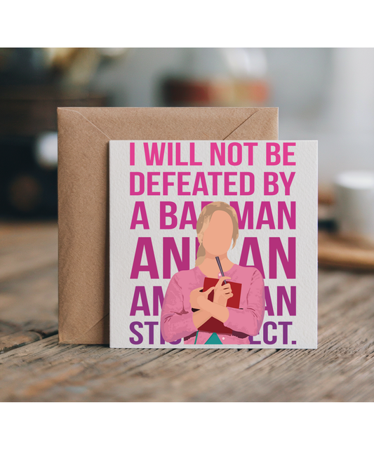 I will not be defeated by a bad man and an american stick insect
