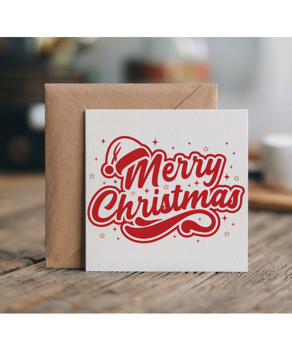 Merry Christmas graphic santa hat