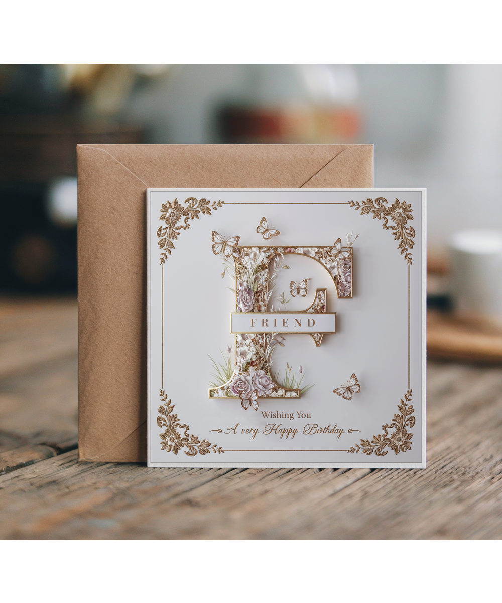 friend wish you a very happy birthday Butterflies & Flowers