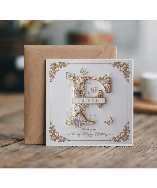 friend wish you a very happy birthday Butterflies & Flowers