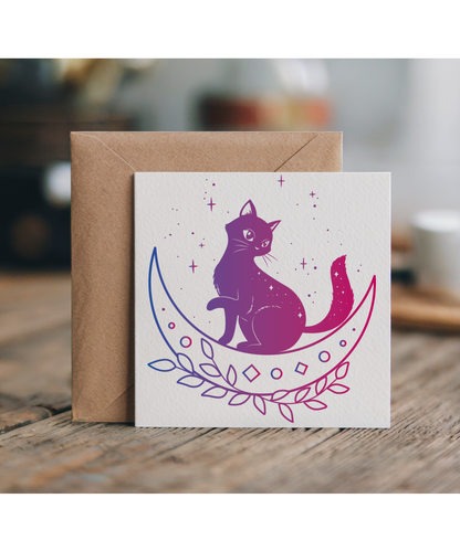 Crescent Moon Cat Celestial Starcore Dream Fantasy