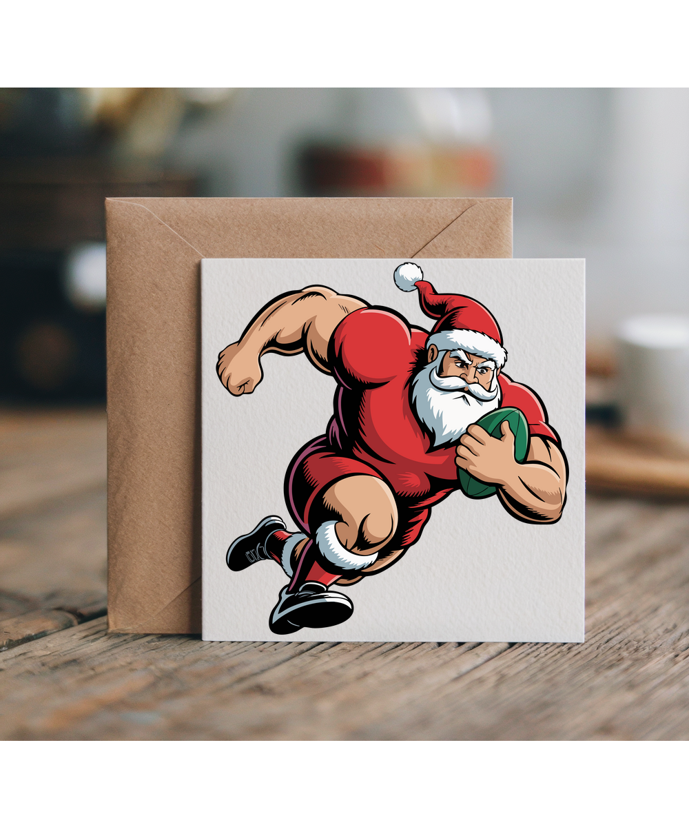 Christmas rugby santa