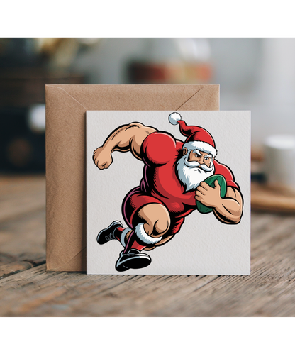 Christmas rugby santa