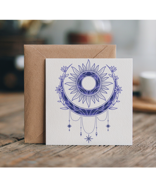 Mandala Sun and Moon Crescent Boho Soft Calm Girl Energy