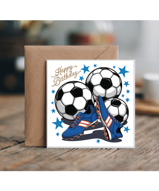 happy birthday Football Boots, Balls and Stars