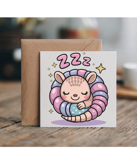 cute armadillo sleeping