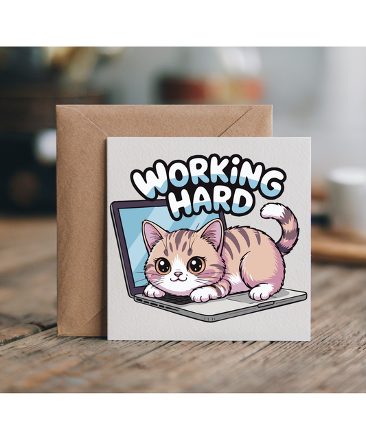 working card kitten laptop