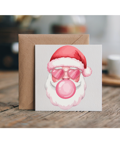 Christmas girly santa pink heart sunglasses and bubblegum