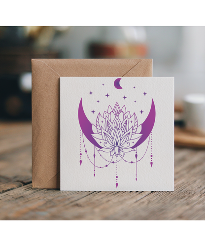 Mandala Lotus Moon Boho Soft Calm Girl Energy