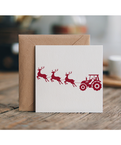 Boys Christmas Tractor and Santas Reindeer for Kids