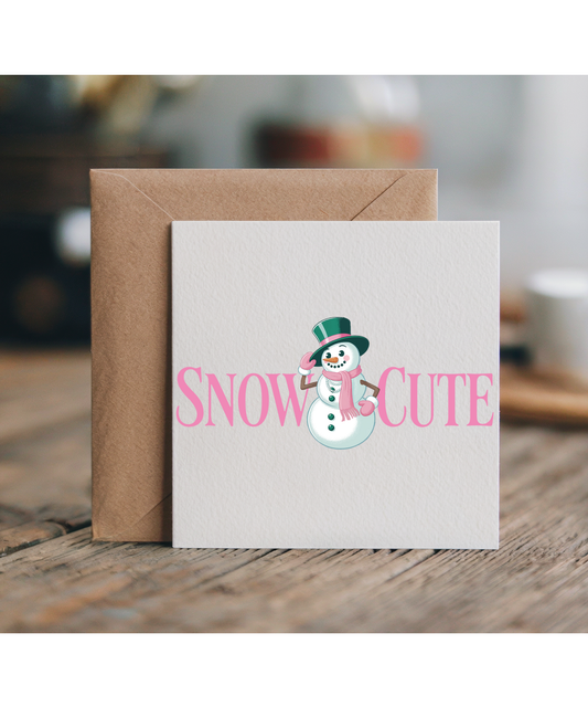 Girly Winter Christmas Design Snow Cute Snowman