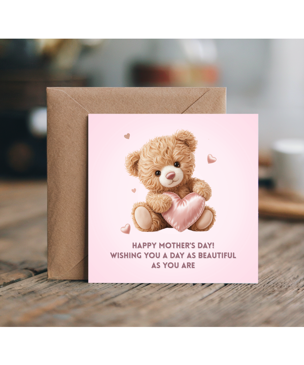 Elegant mother's day mum pink bear