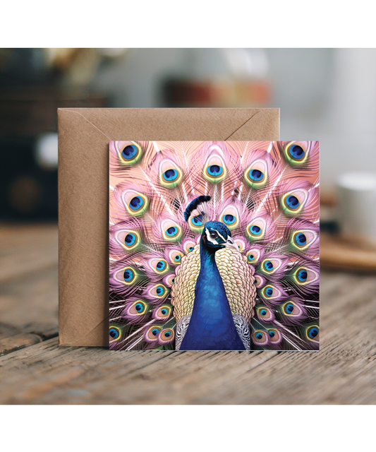 Pink feathered Peacock
