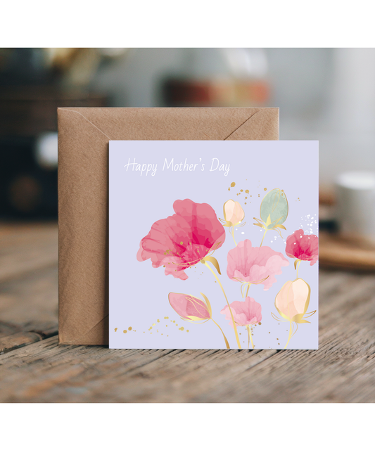 Elegant Floral Mothers Day Card for Mum Step Mum Nan Nana Grandma