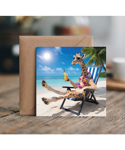 Giraffe on the beach