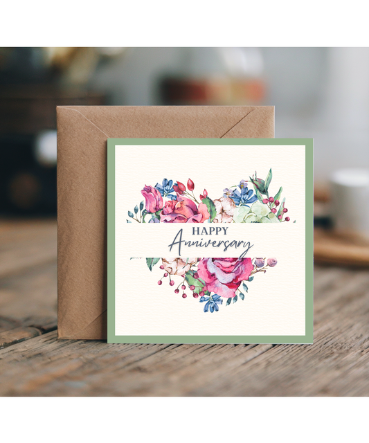 Happy Anniversary floral heart