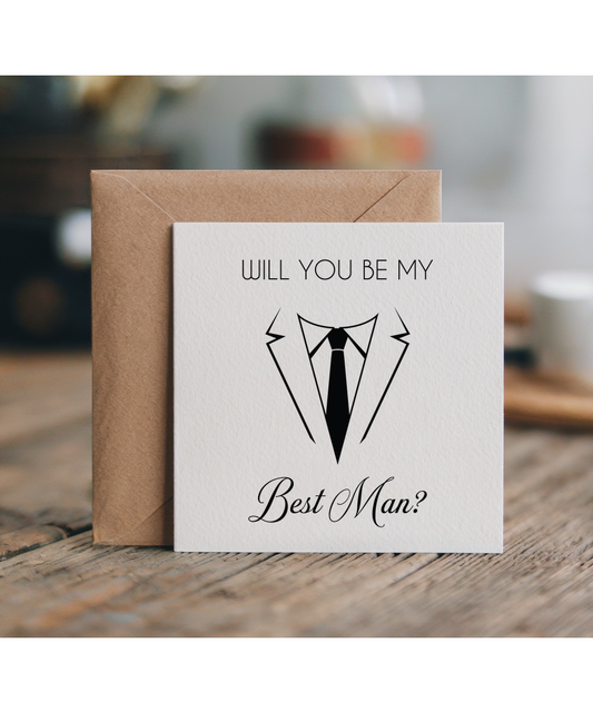 Will you be my best man black on white
