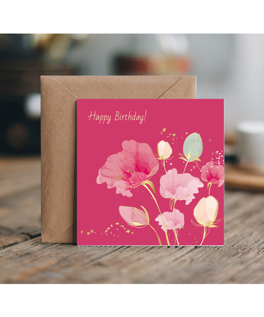 Elegant Floral Birthday Card for Partner Wife Mum Grandma