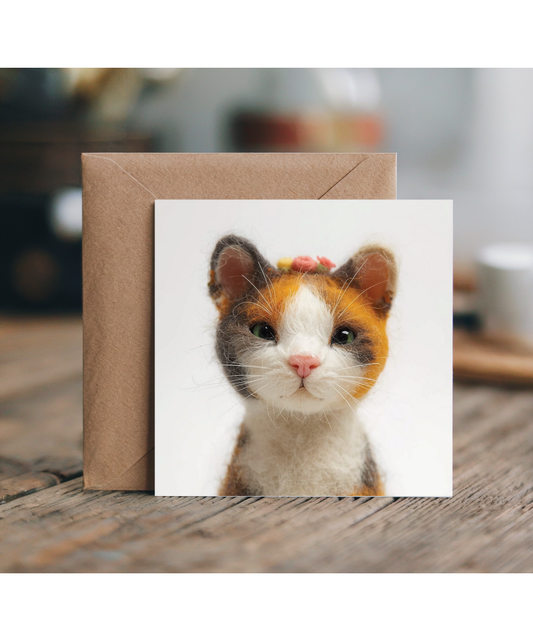 2D felt style calico with flower headband