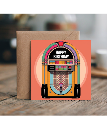 Happy Birthday Card Jukebox vintage