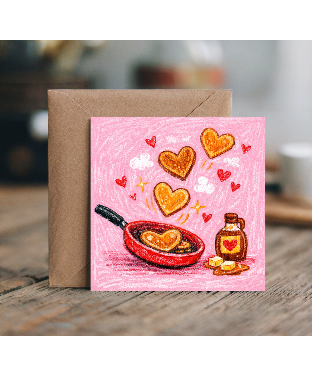 Valentines wax crayon heart pancakes