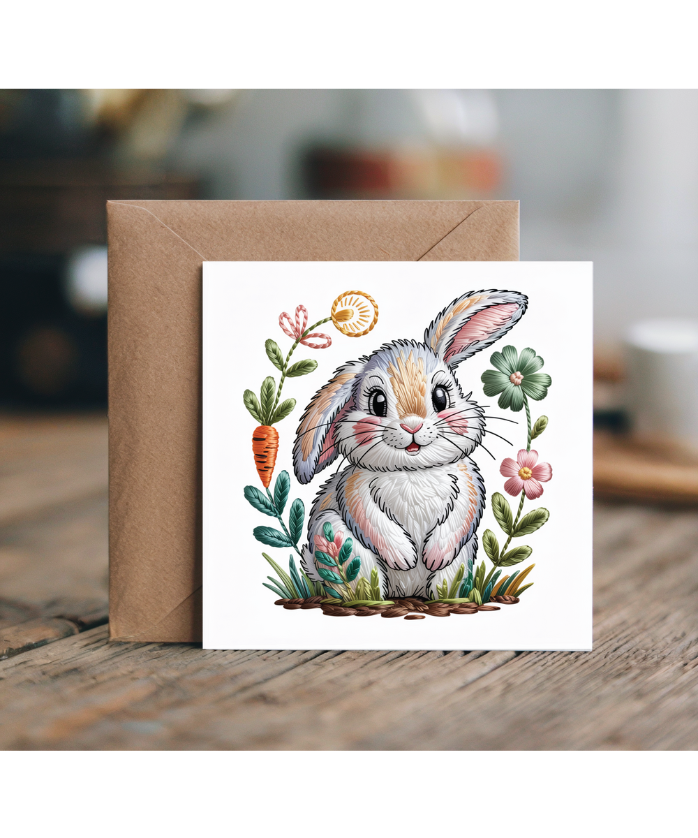 Embroidered style bunny rabbit