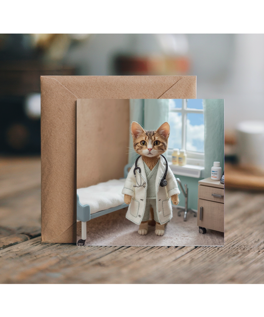 2D felt style cat doctor