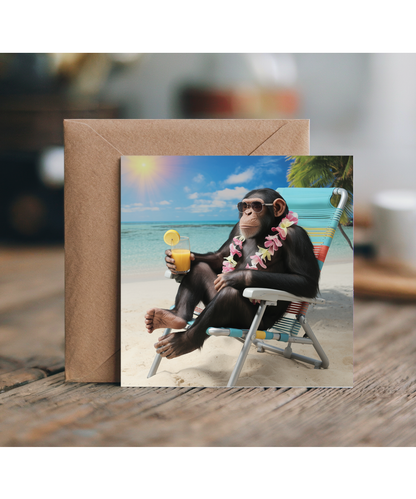 Chimpanzee on the beach