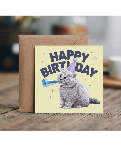Happy Birthday Grey kitten