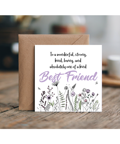 Birthday Card Special Message for a Wonderful Best Friend