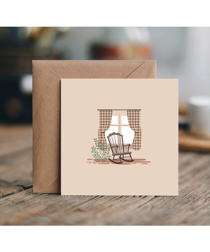 Happy Birthday Card Rocking Chair vintage