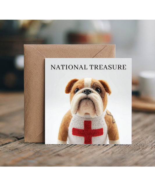 2D felt style english bulldog patriotic st georges cross
