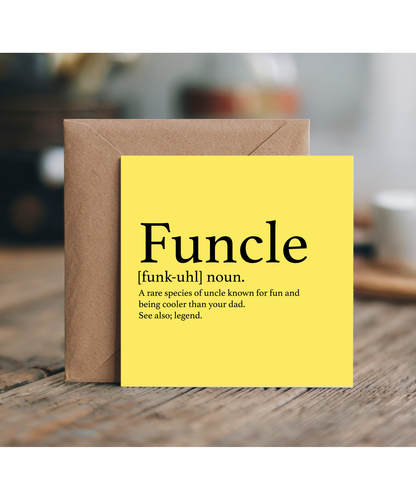 Funny Birthday Card for Uncle Definition of Funcle