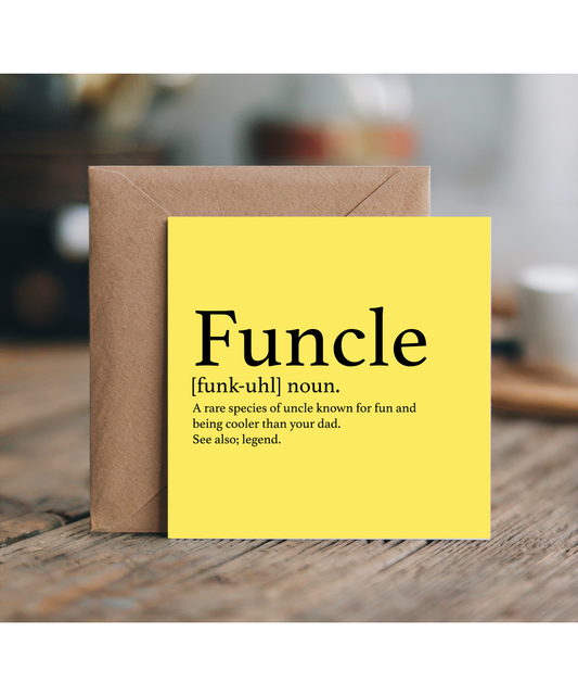 Funny Birthday Card for Uncle Definition of Funcle